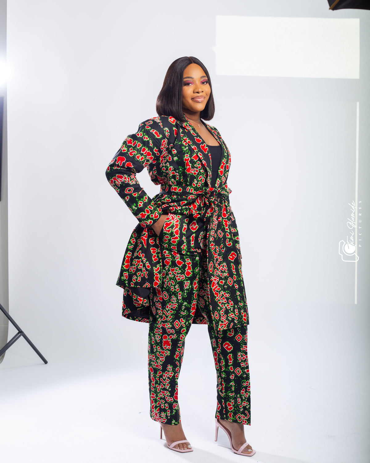 Belted Power Pantsuit (Orange)