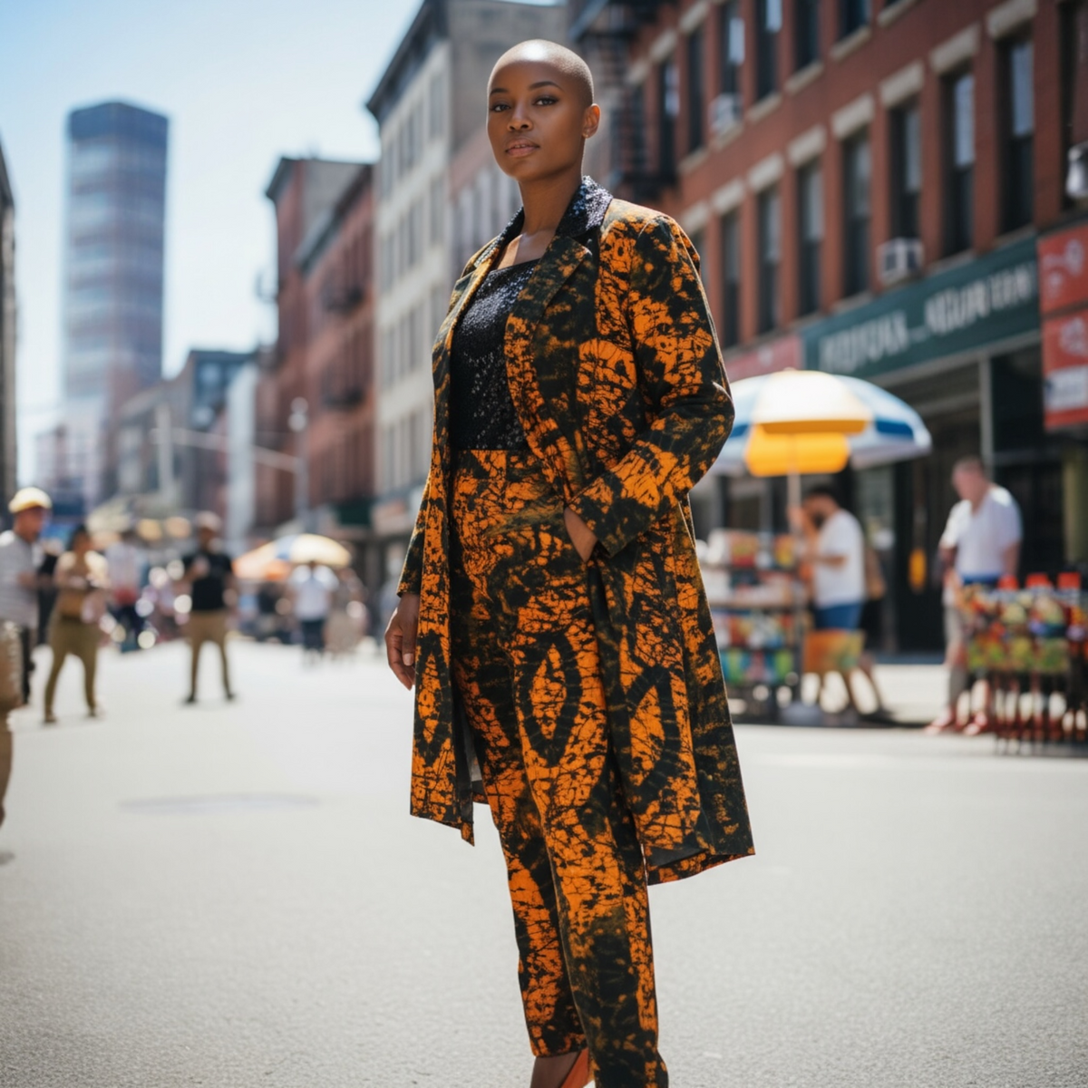 Belted Power Pantsuit (Orange)