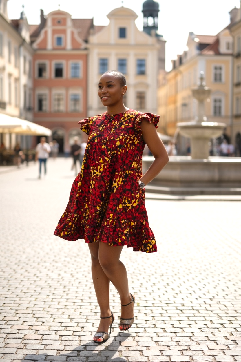 Babydoll  Short Dress (wine red)