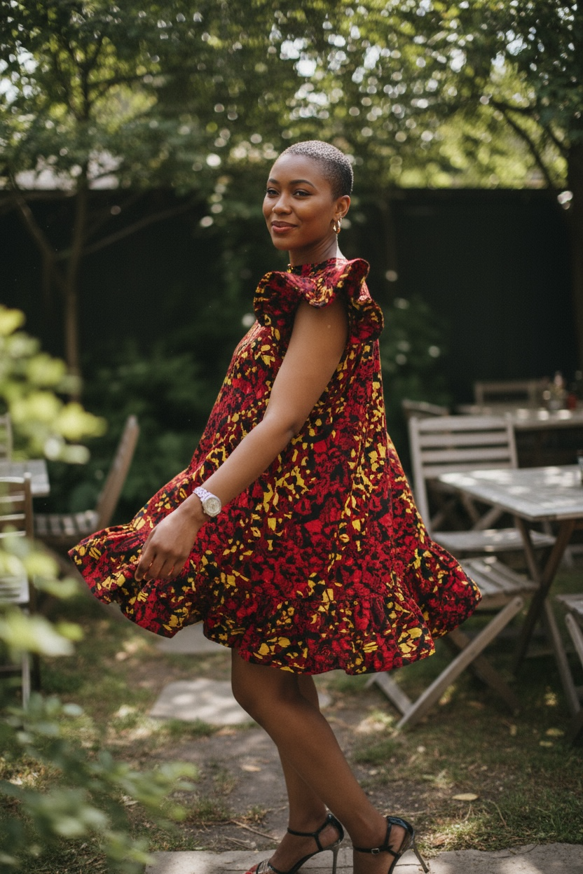 Babydoll  Short Dress (wine red)