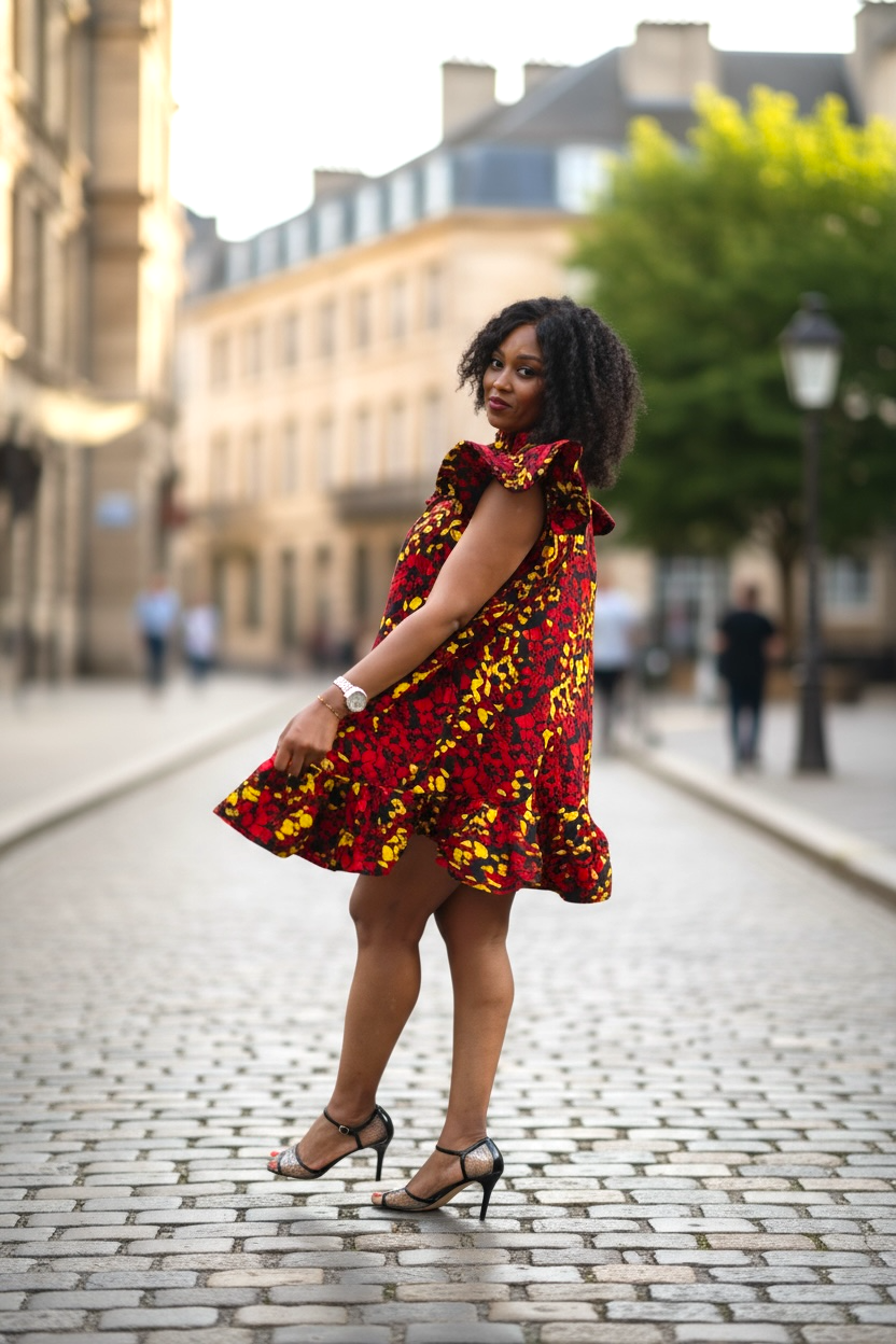 Babydoll  Short Dress (wine red)