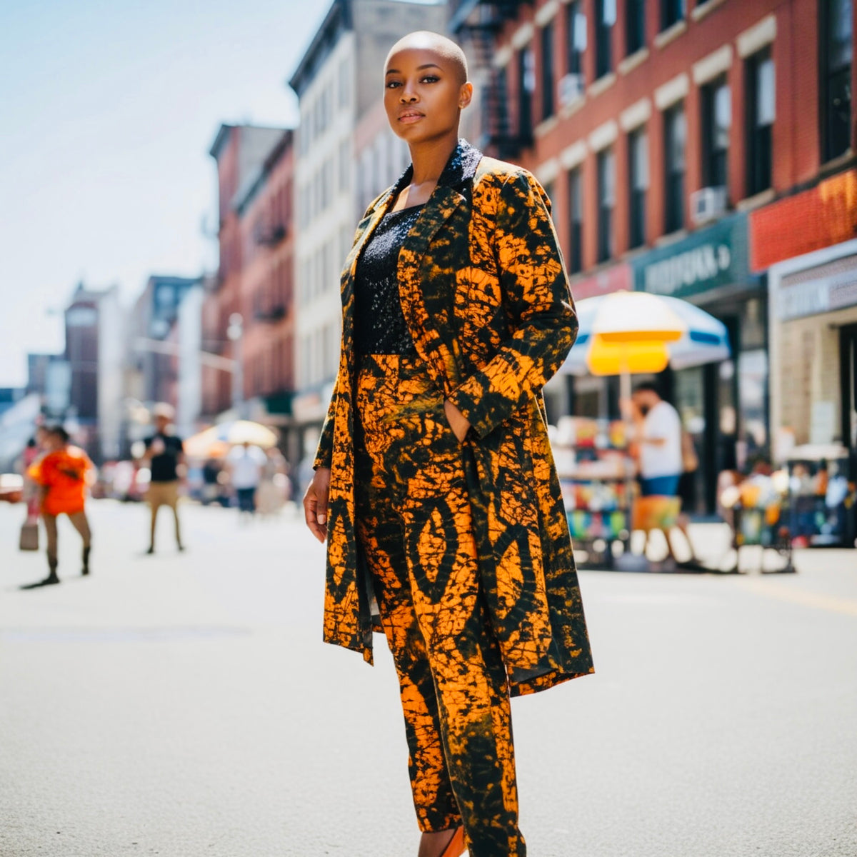 Belted Power Pantsuit (Orange)