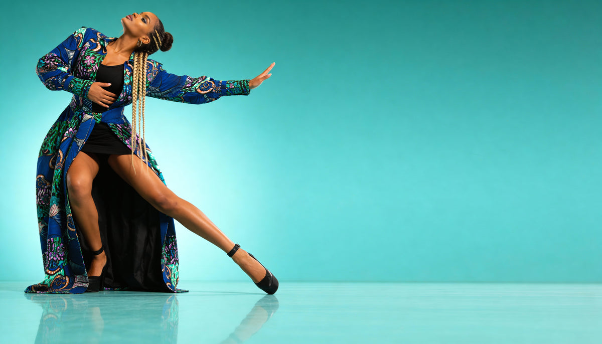 Fabulosity Kimono Dress With Long Sash ( Blue)