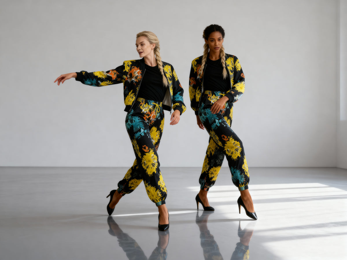 Bomber jacket( floral on black)