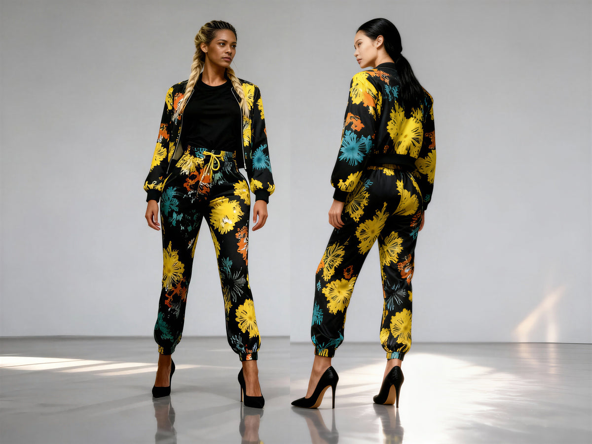 Bomber jacket( floral on black)