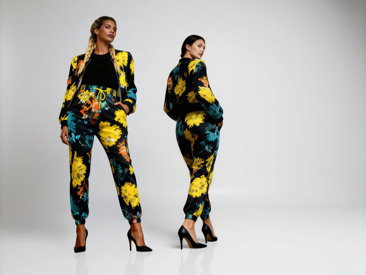 Bomber jacket( floral on black)