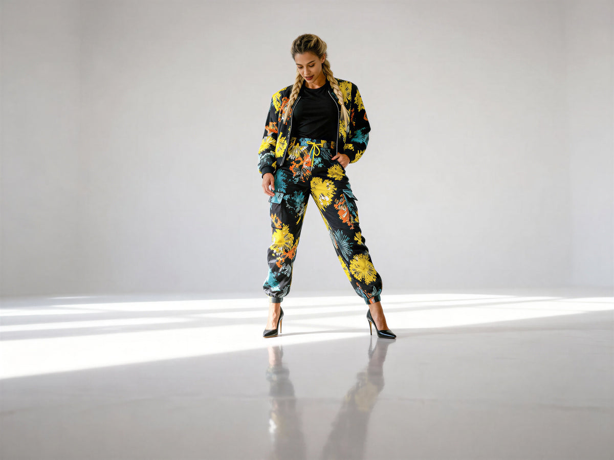 Bomber jacket( floral on black)