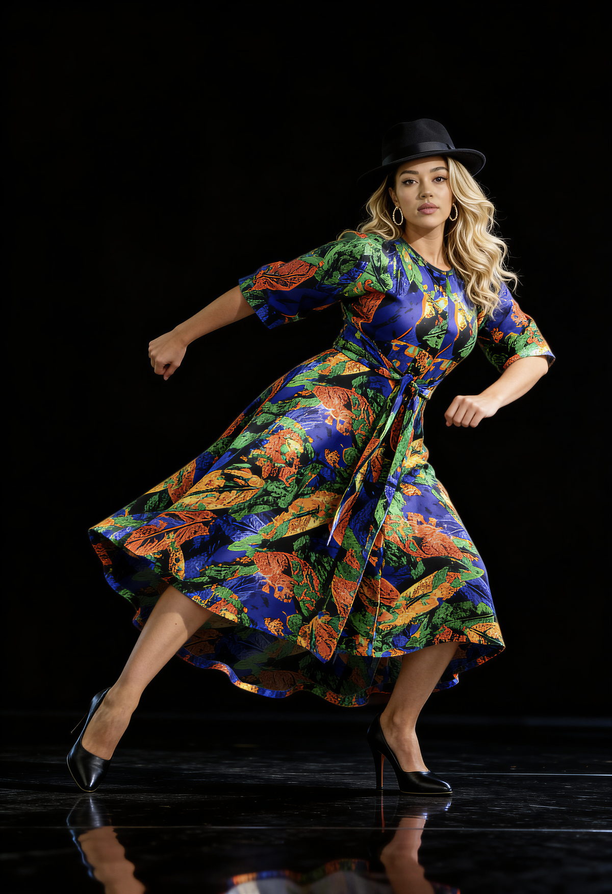 Multicolor A-line dress