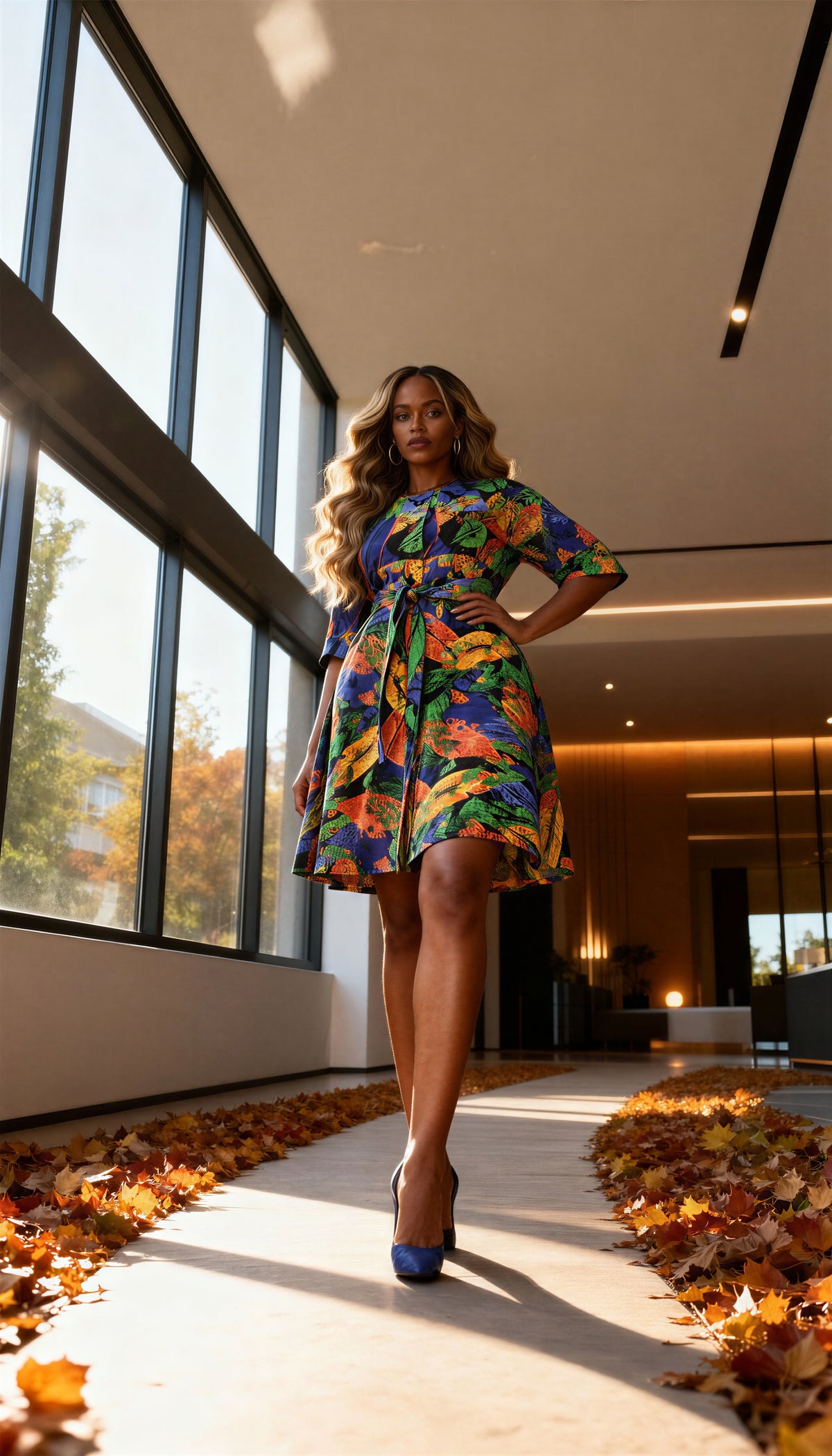 Multicolor A-line dress