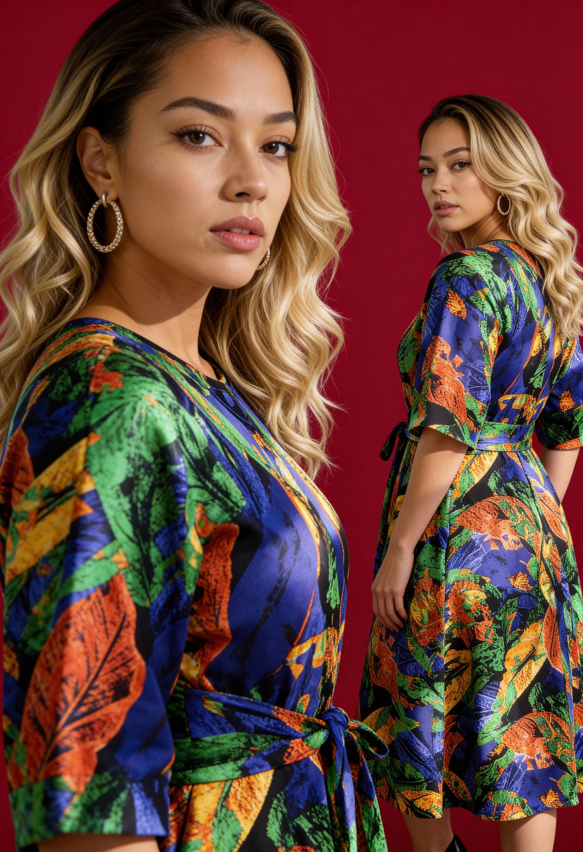 Multicolor A-line dress