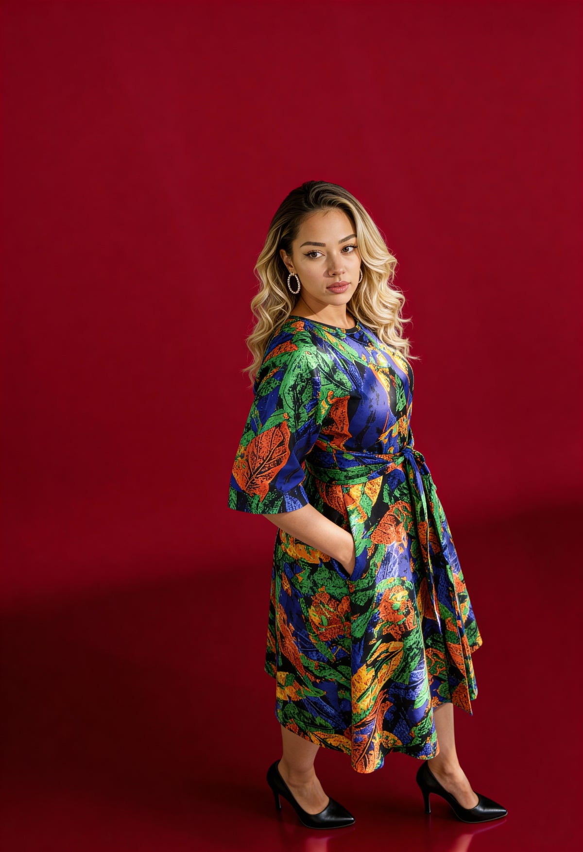 Multicolor A-line dress