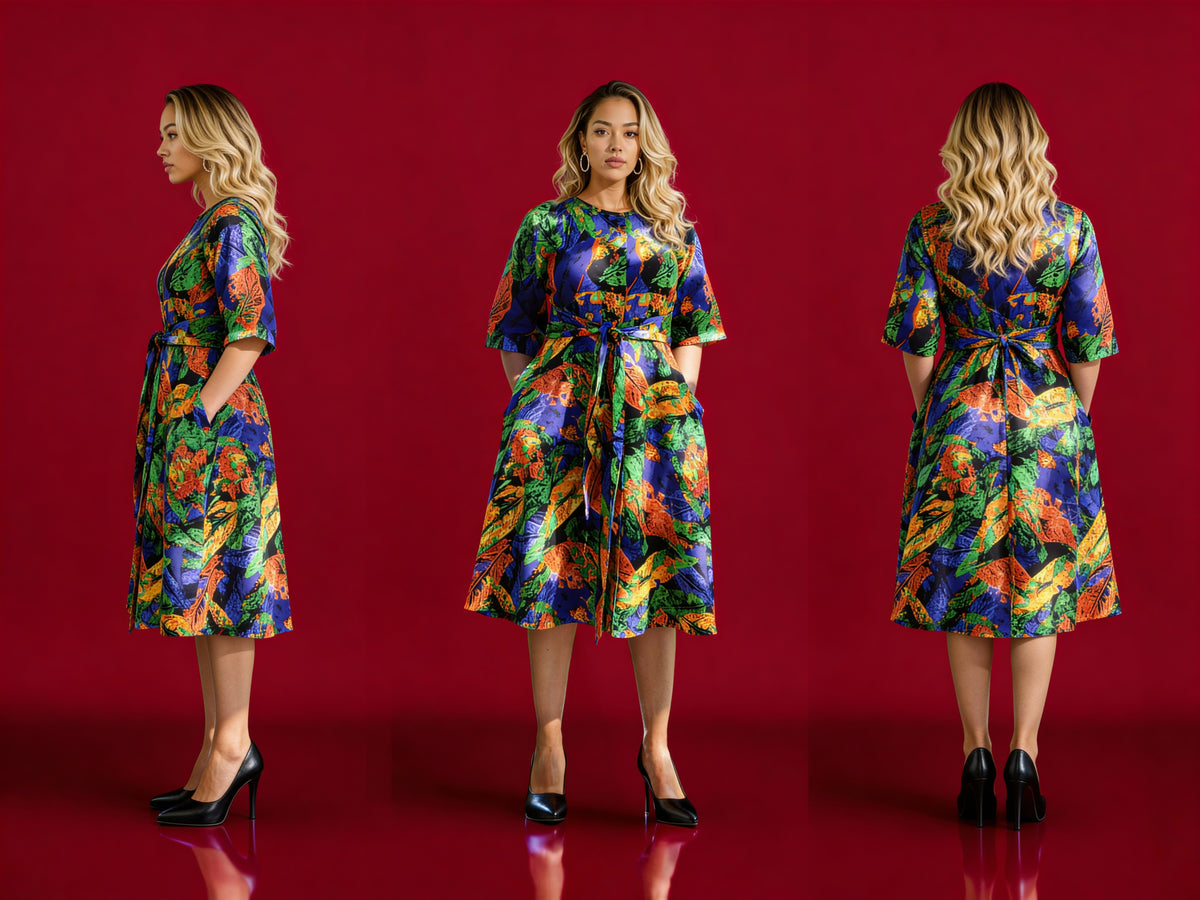 Multicolor A-line dress