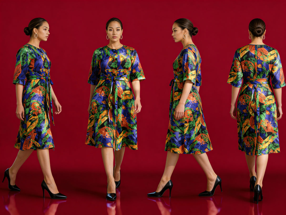 Multicolor A-line dress