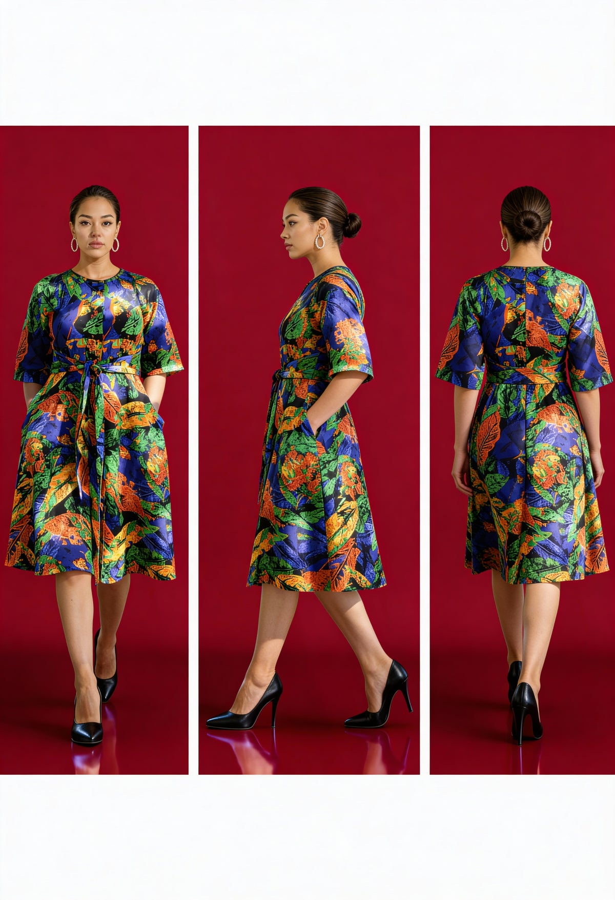 Multicolor A-line dress