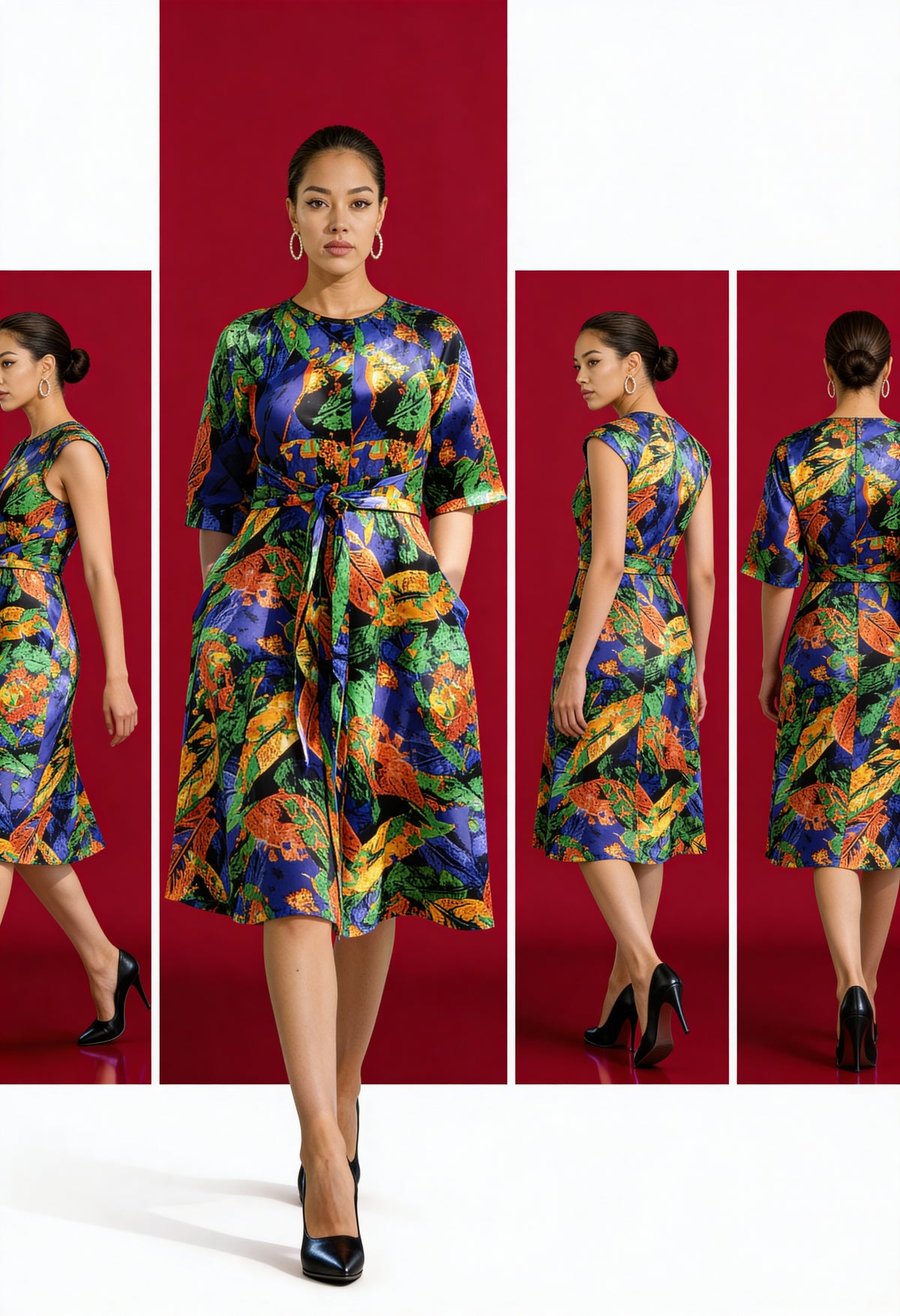 Multicolor A-line dress