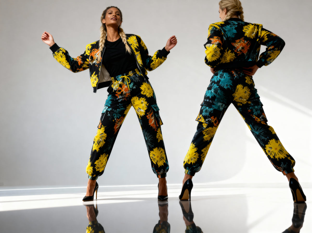 Bomber jacket( floral on black)