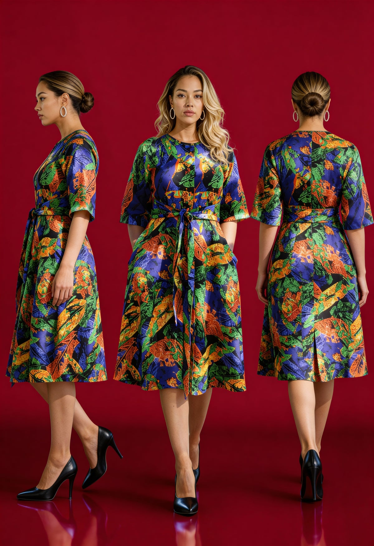 Multicolor A-line dress