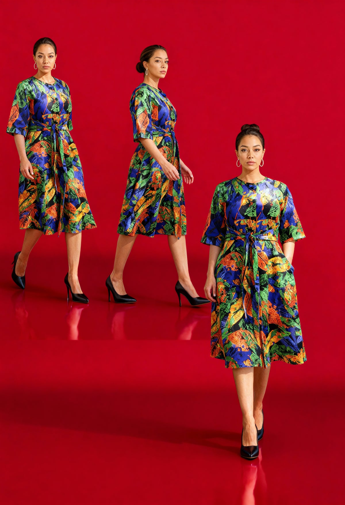 Multicolor A-line dress