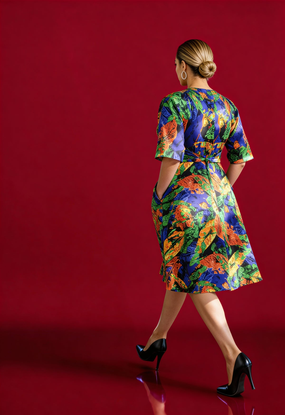 Multicolor A-line dress