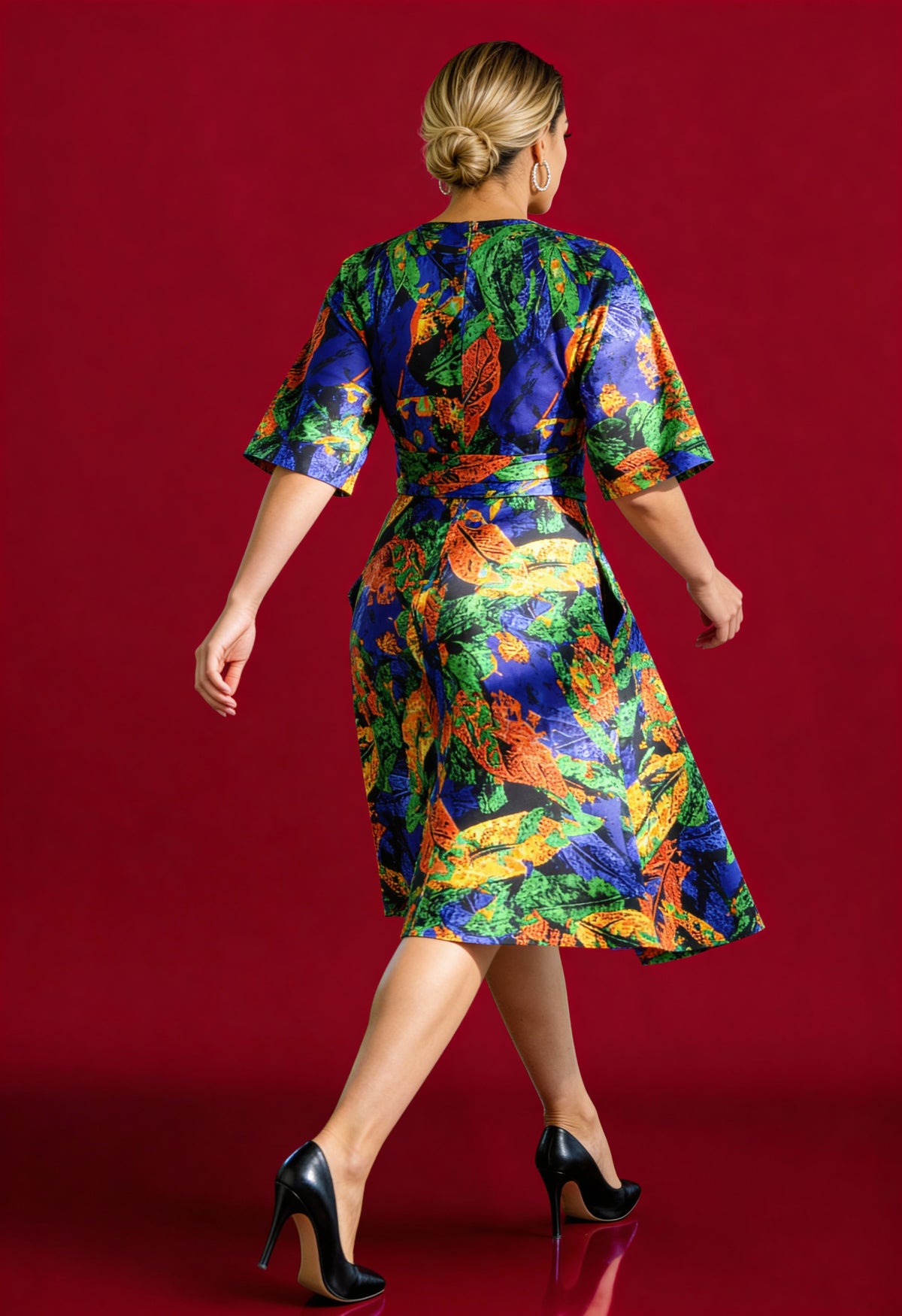 Multicolor A-line dress