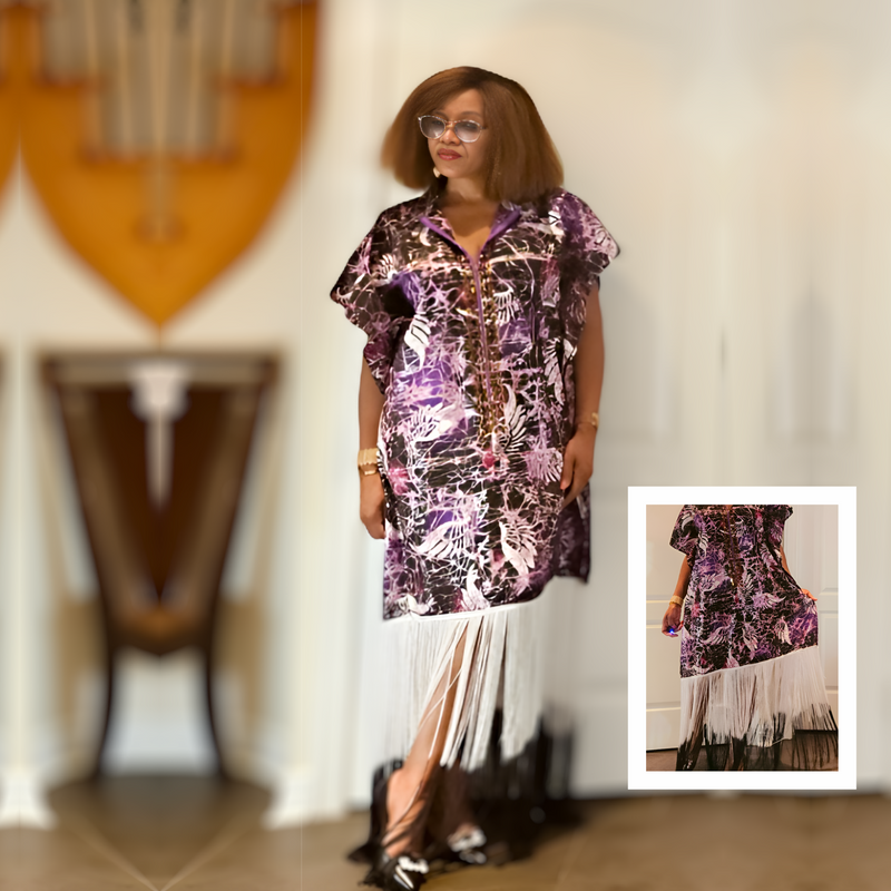 Rhinestone  embellished Kaftan Dress