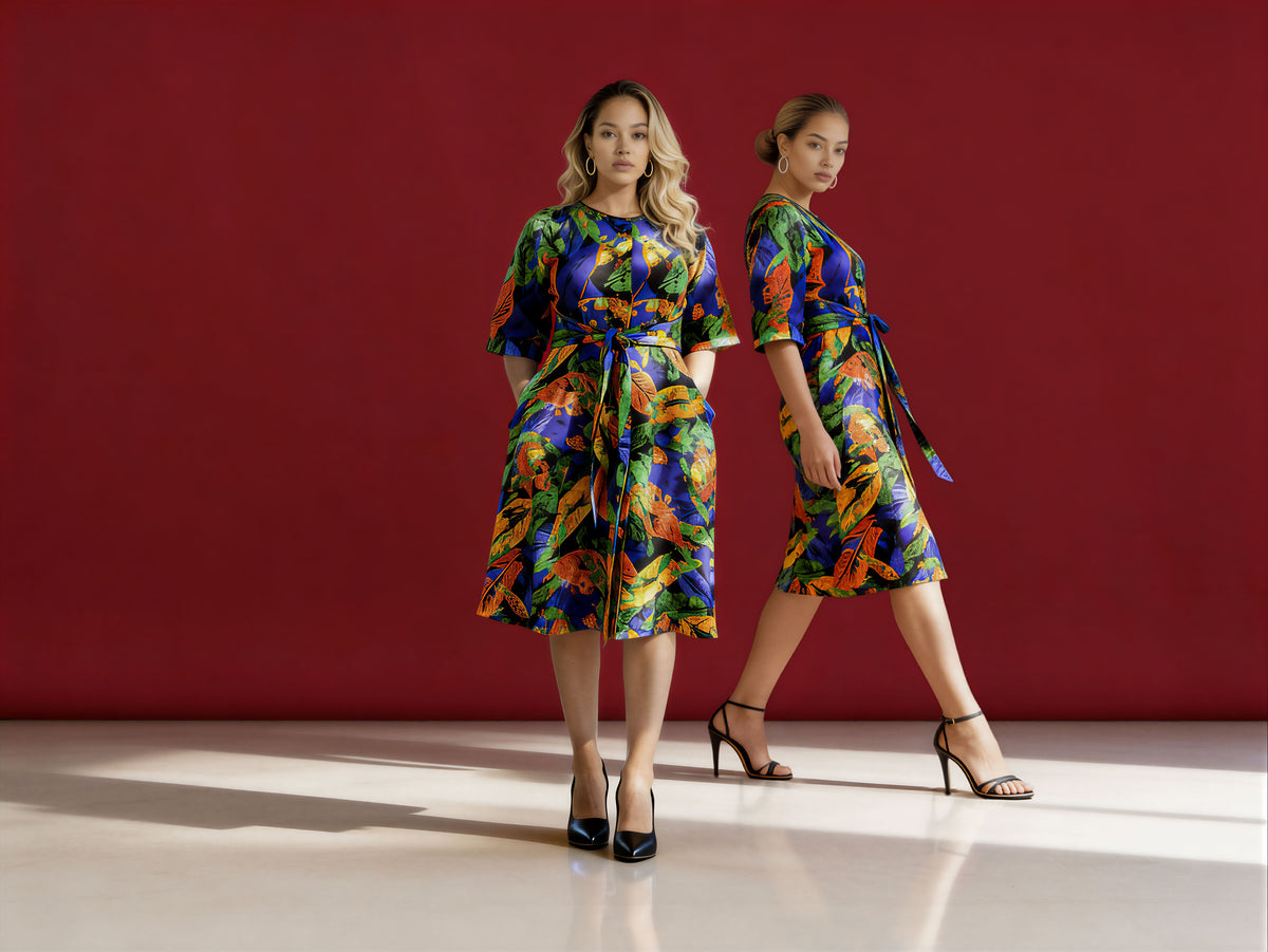Multicolor A-line dress