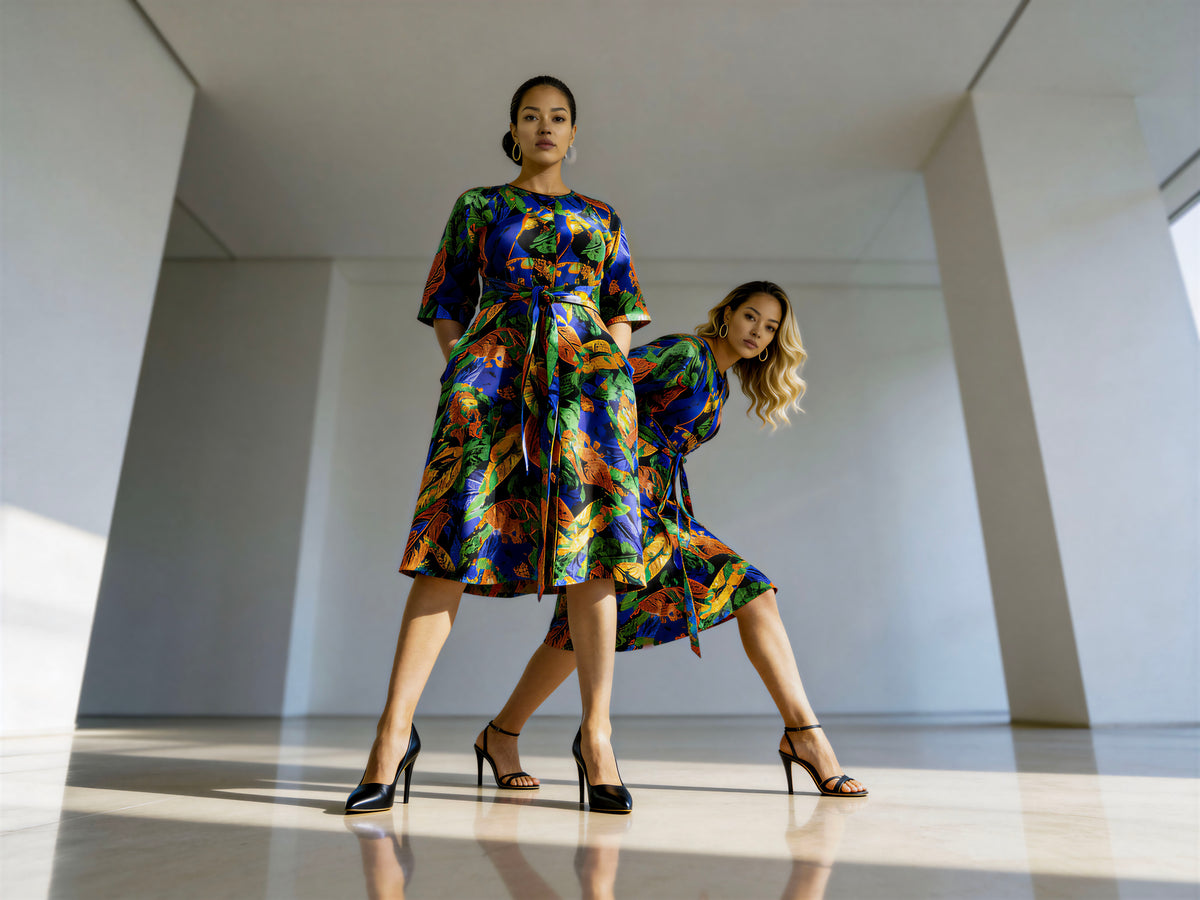 Multicolor A-line dress