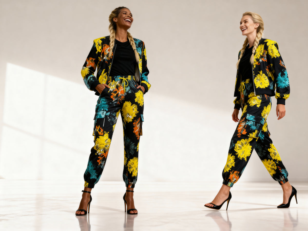 Bomber jacket( floral on black)