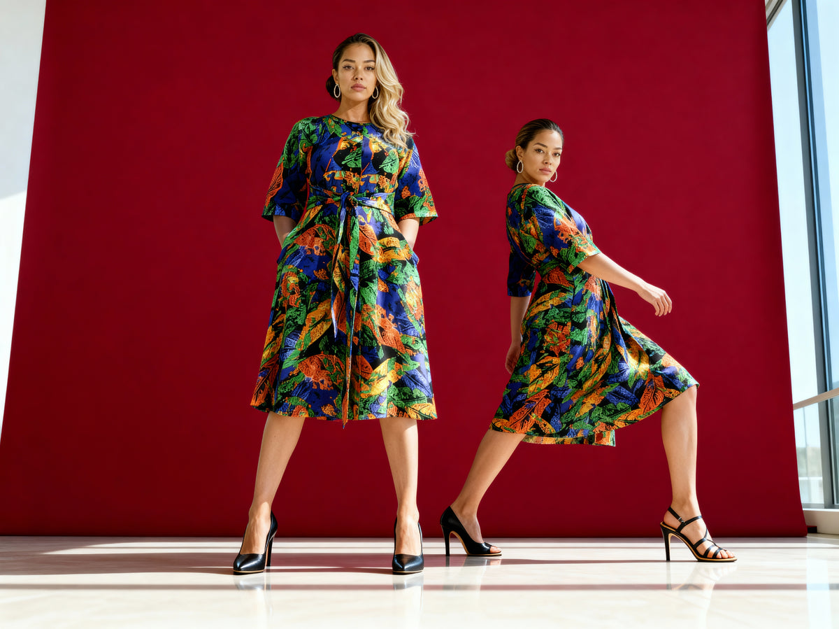 Multicolor A-line dress