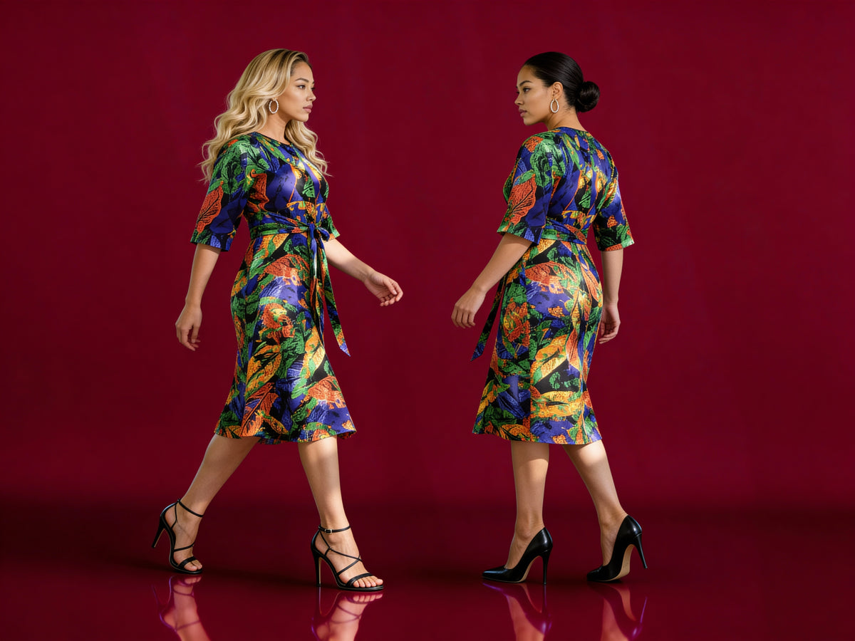 Multicolor A-line dress
