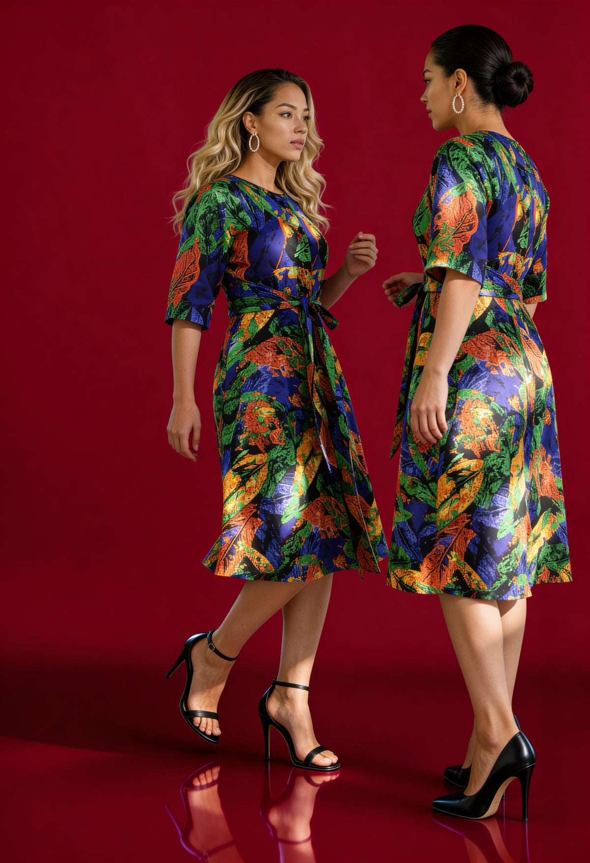 Multicolor A-line dress
