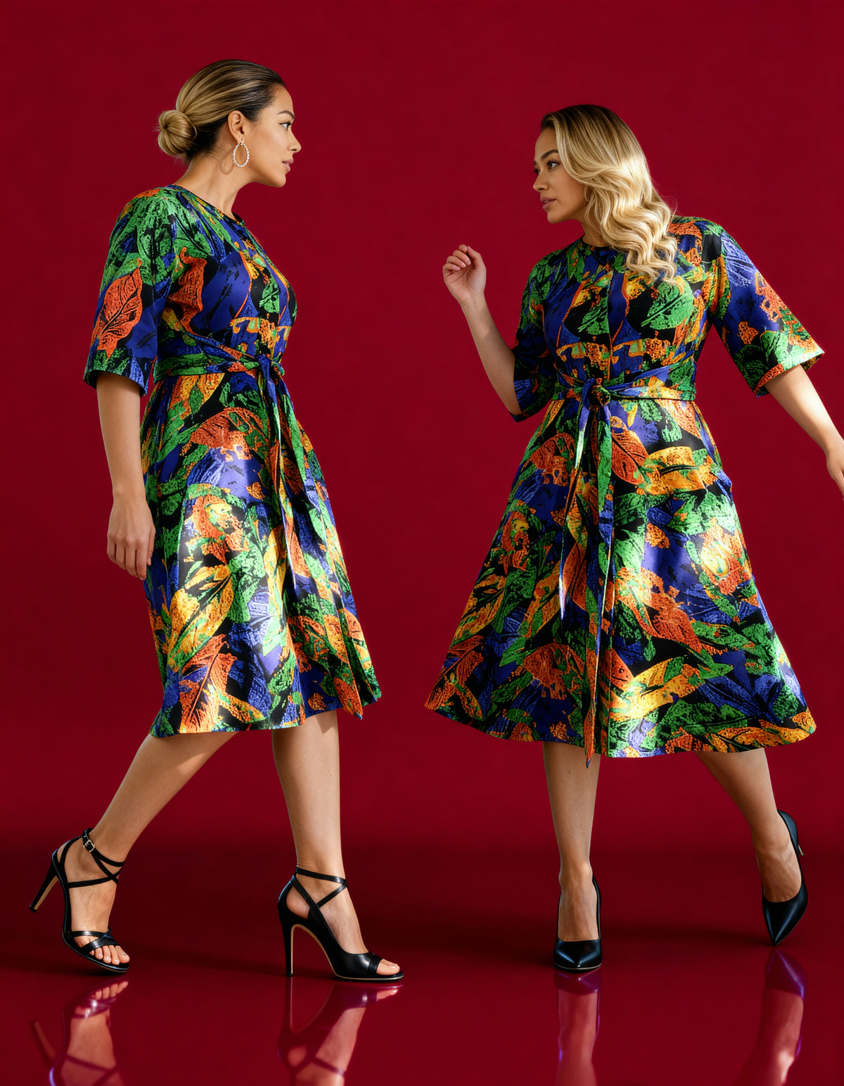 Multicolor A-line dress