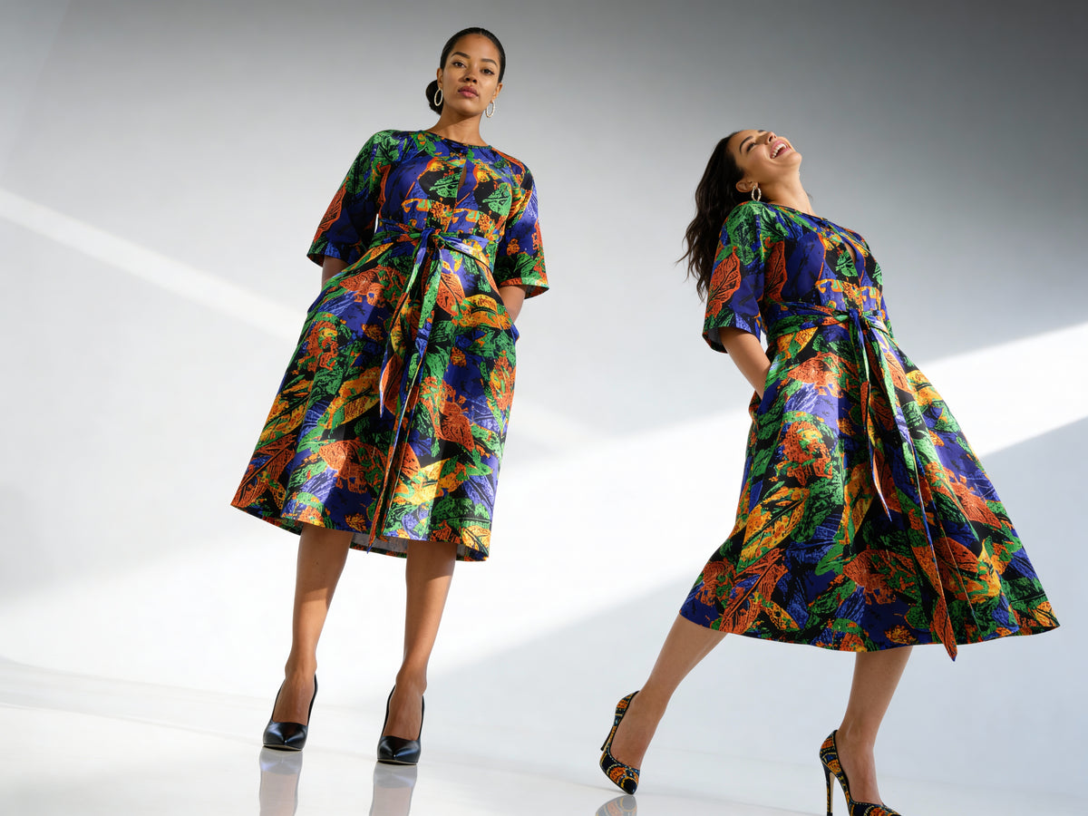 Multicolor A-line dress