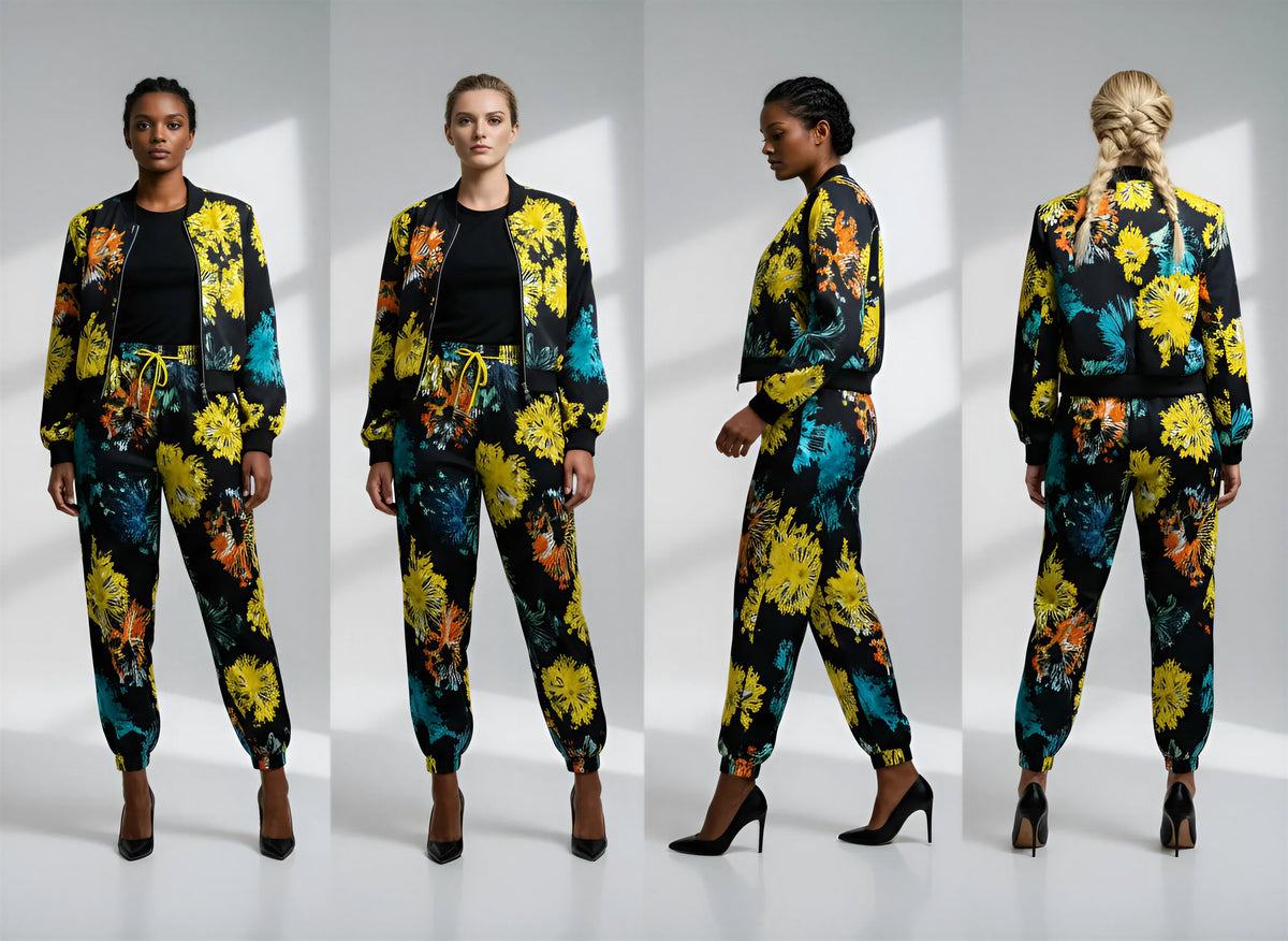 Bomber jacket( floral on black)