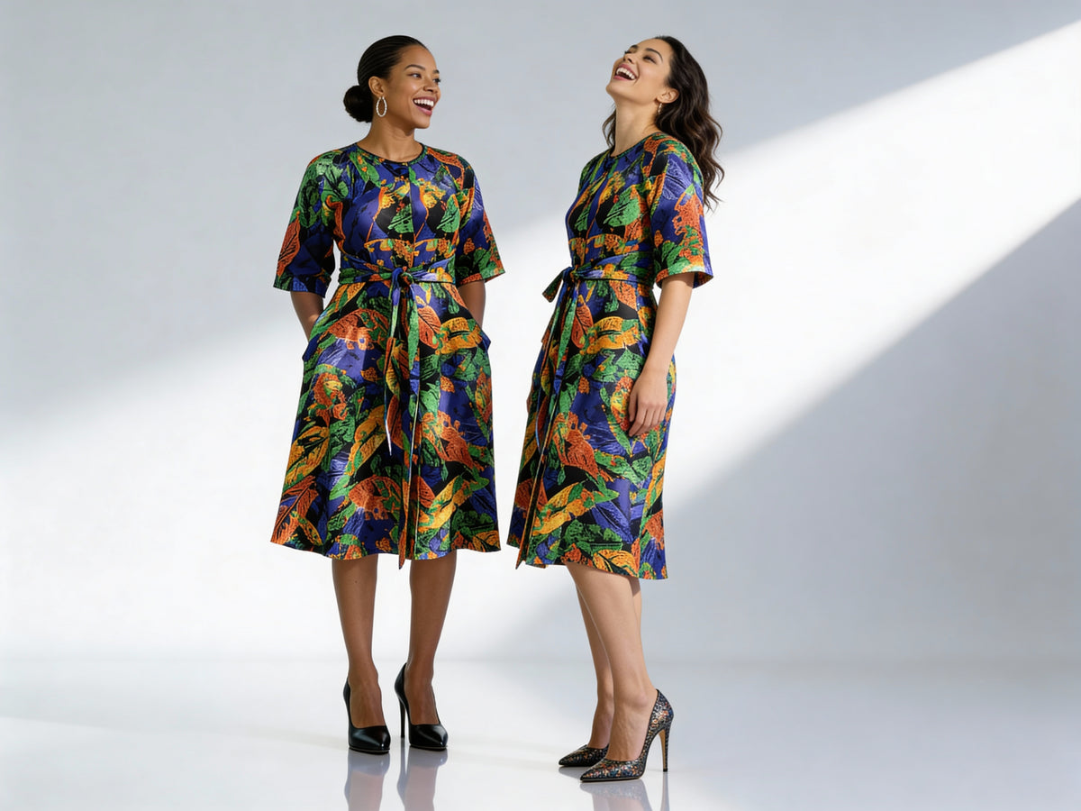 Multicolor A-line dress