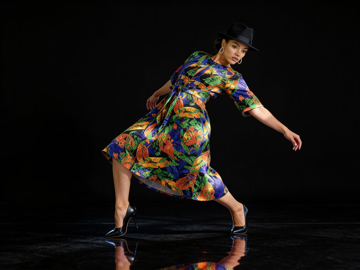Multicolor A-line dress