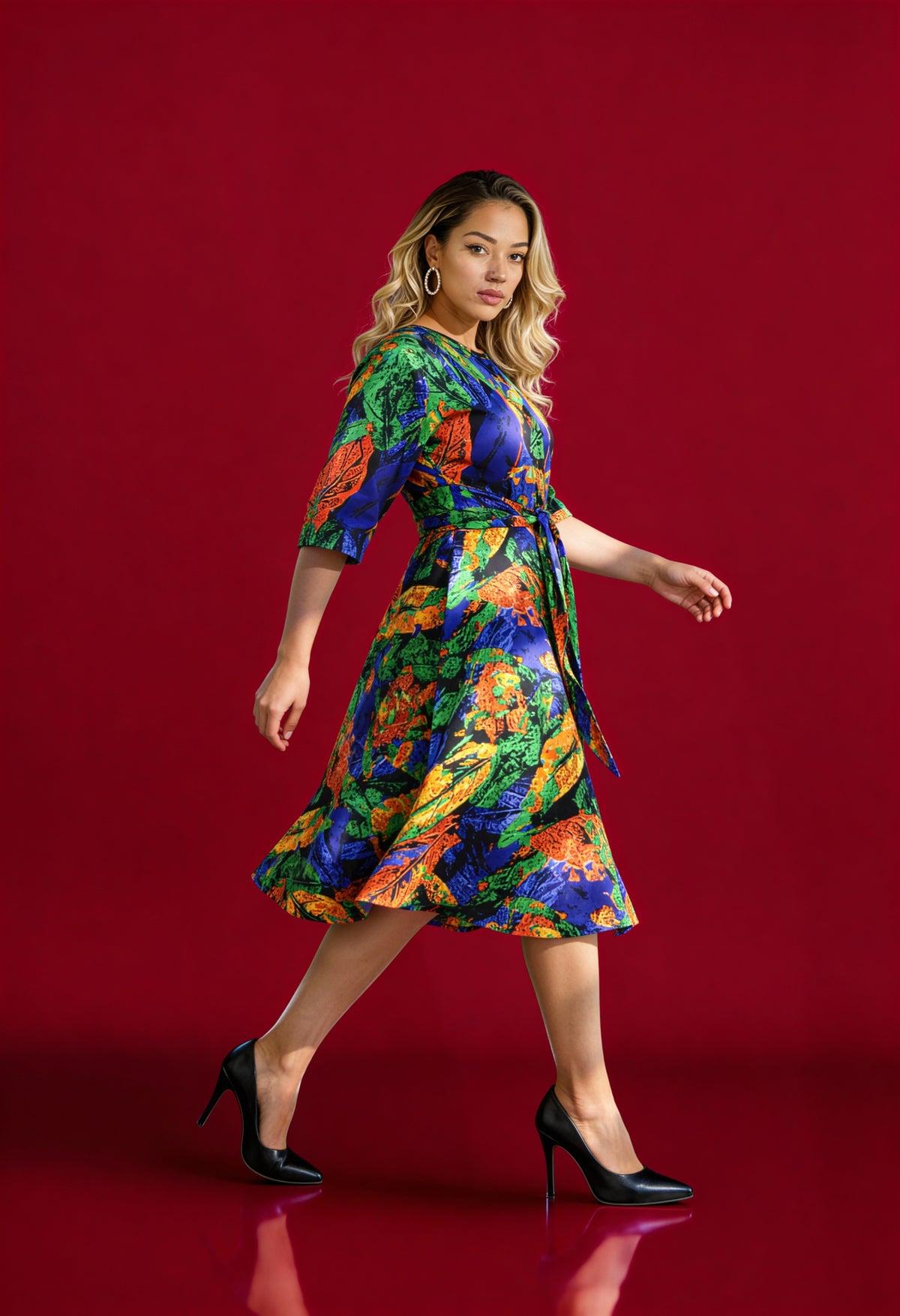Multicolor A-line dress