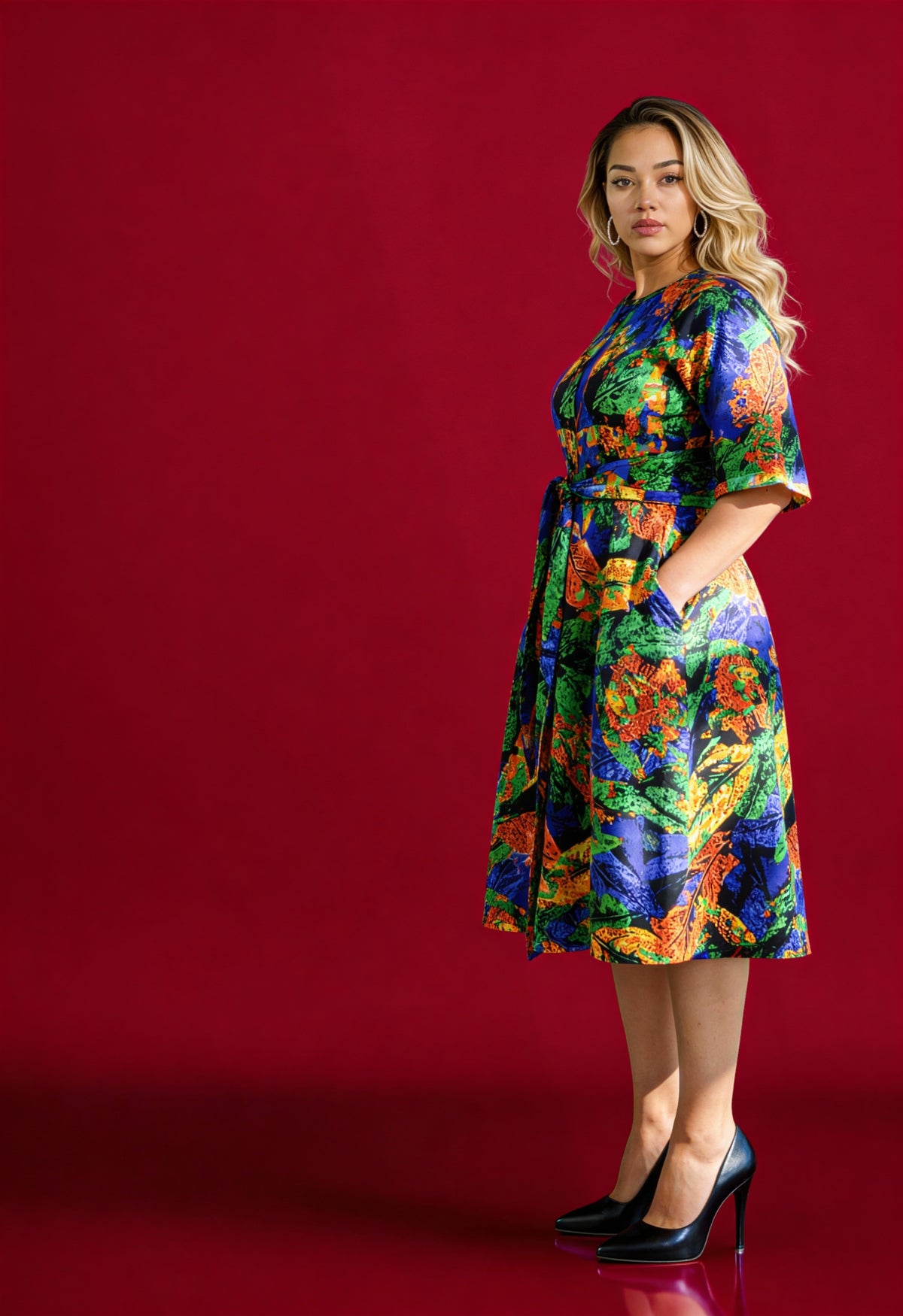 Multicolor A-line dress