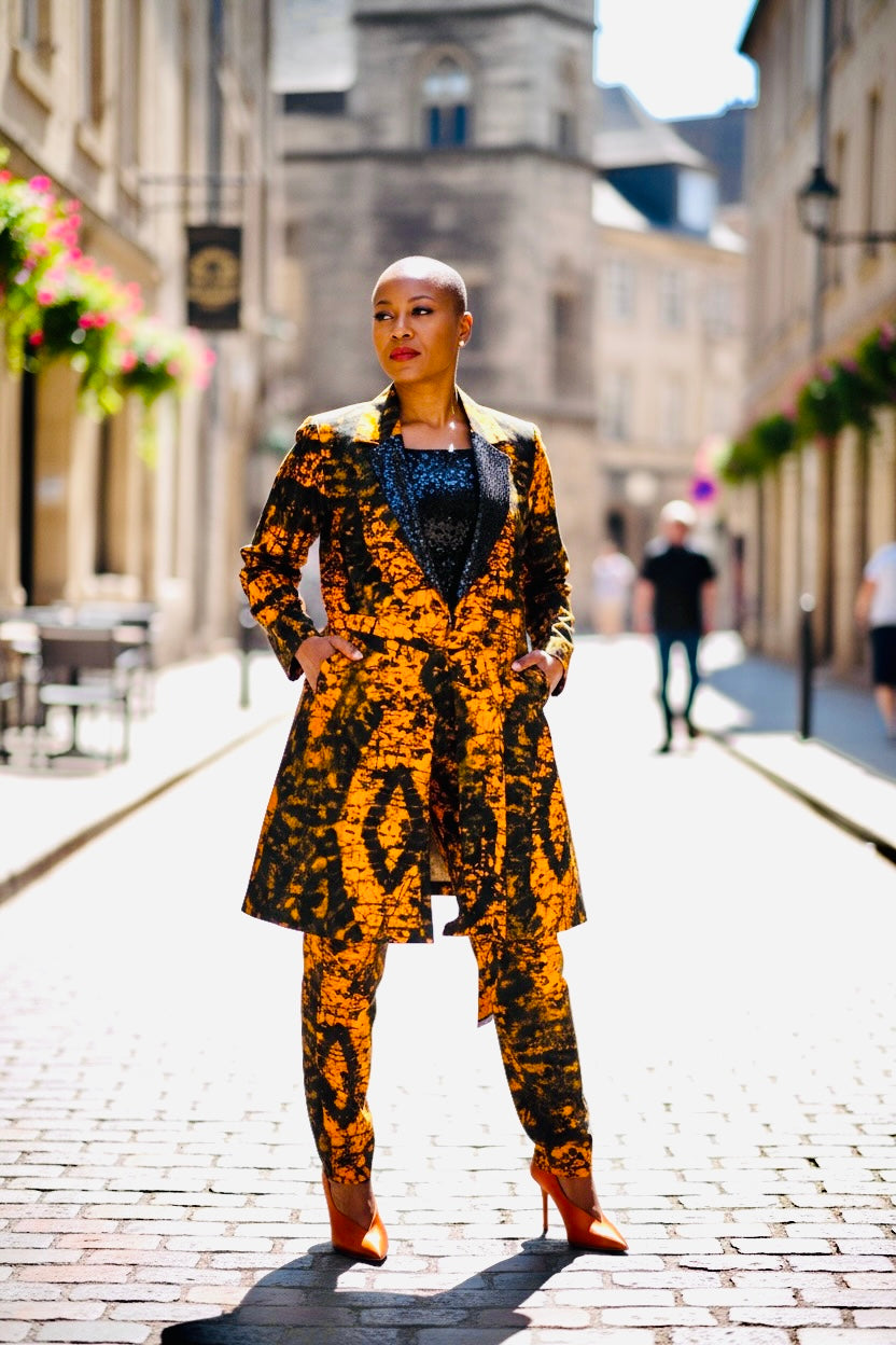 Belted Power Pantsuit (Orange)