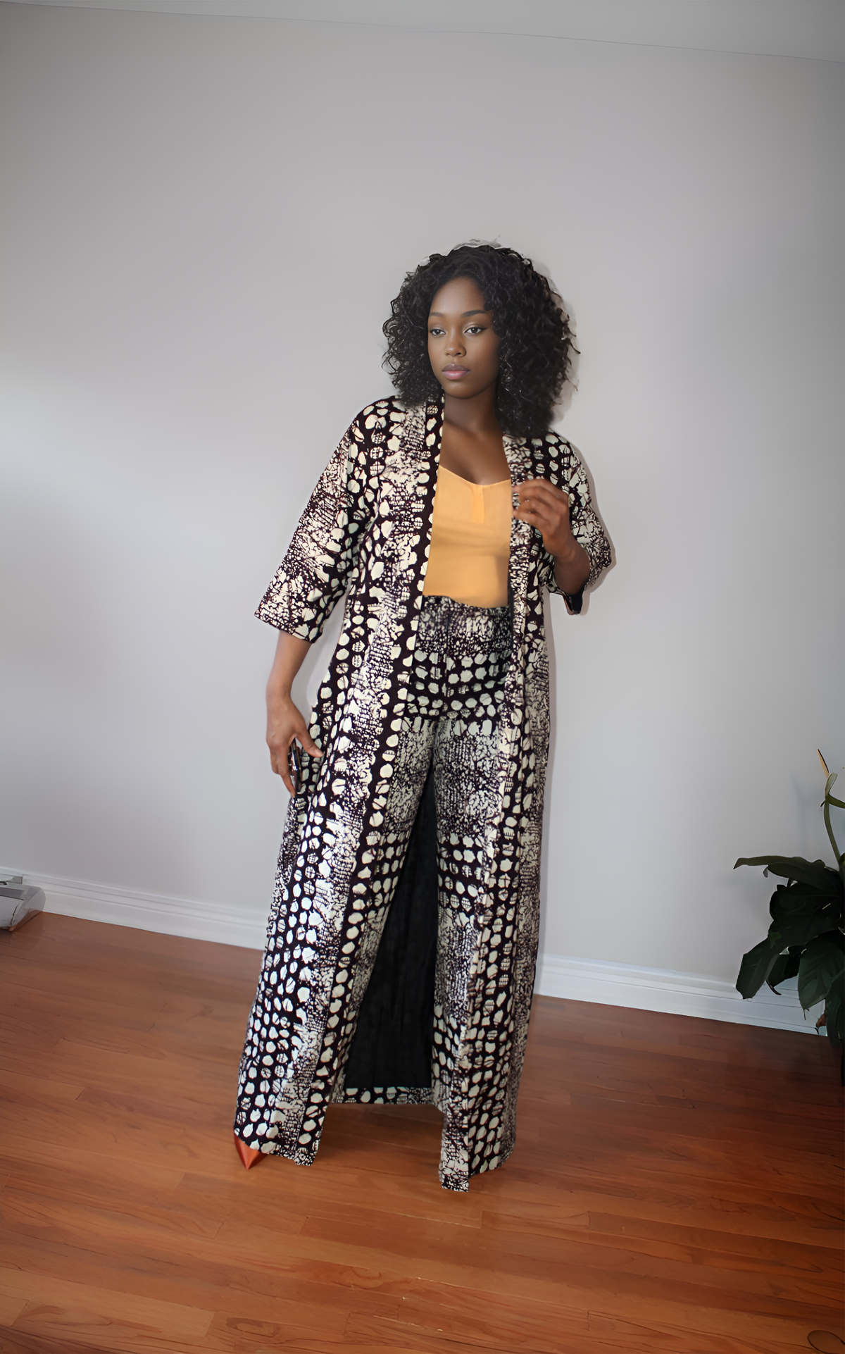 Two-piece Kimono Palazzo Pant Set