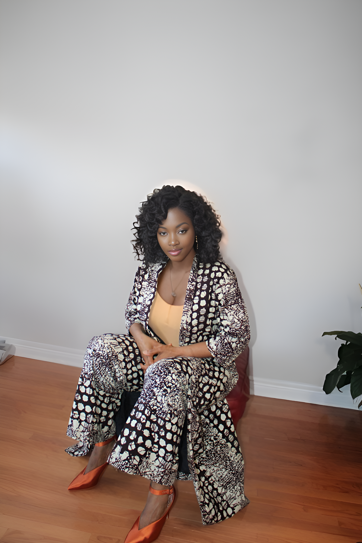 Two-piece Kimono Palazzo Pant Set