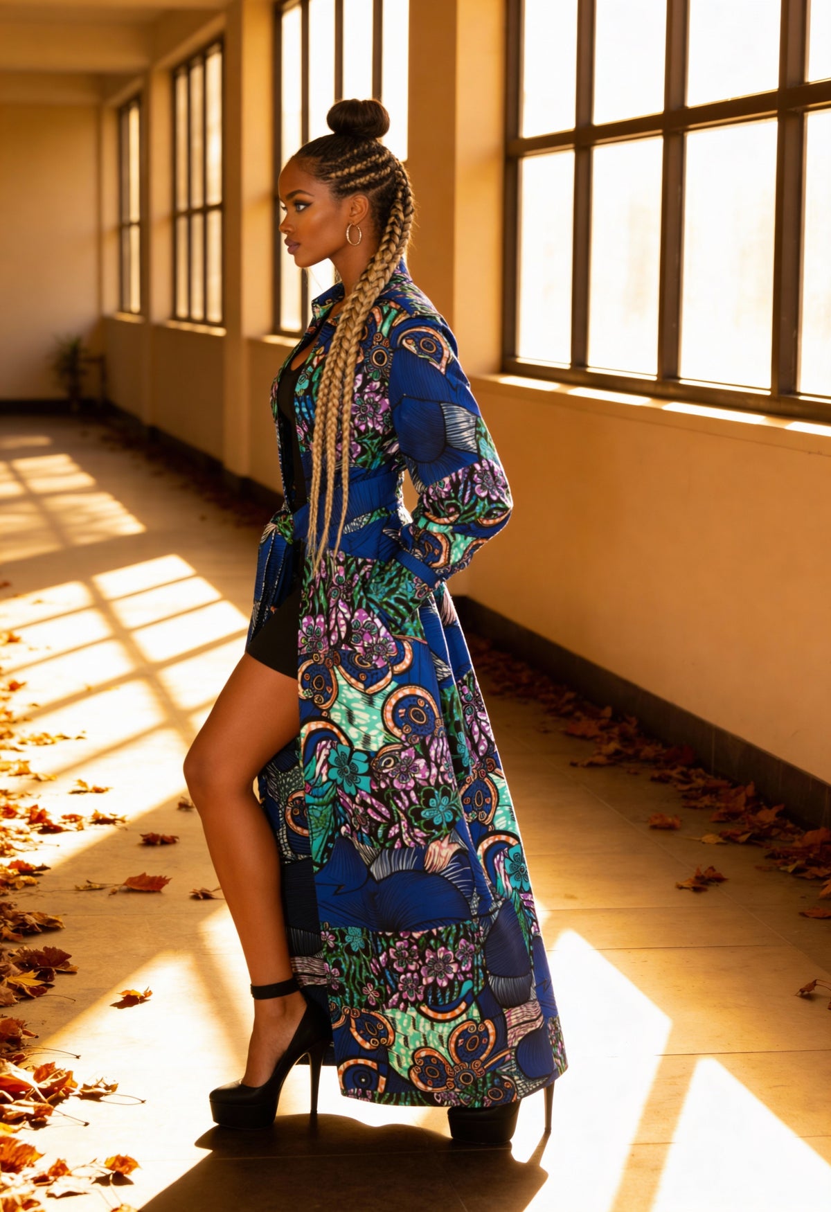 Fabulosity Kimono Dress With Long Sash ( Blue)