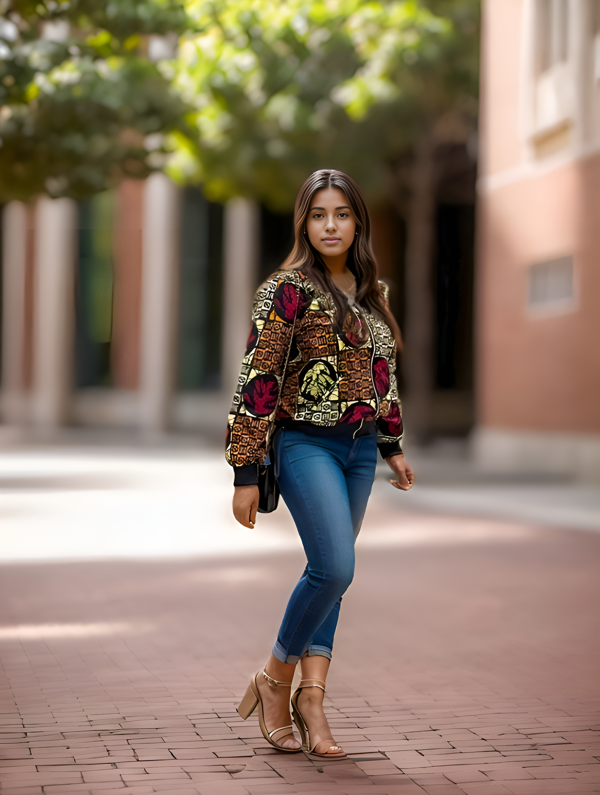 Bomber jacket ( wine red and orange)