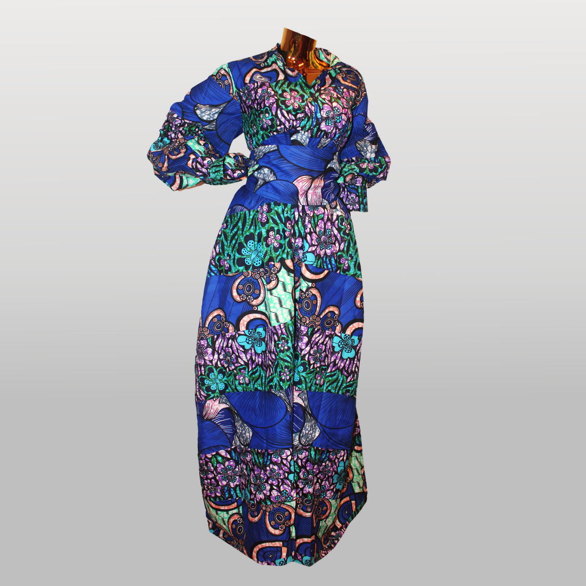 Fabulosity Kimono Dress With Long Sash ( Blue)