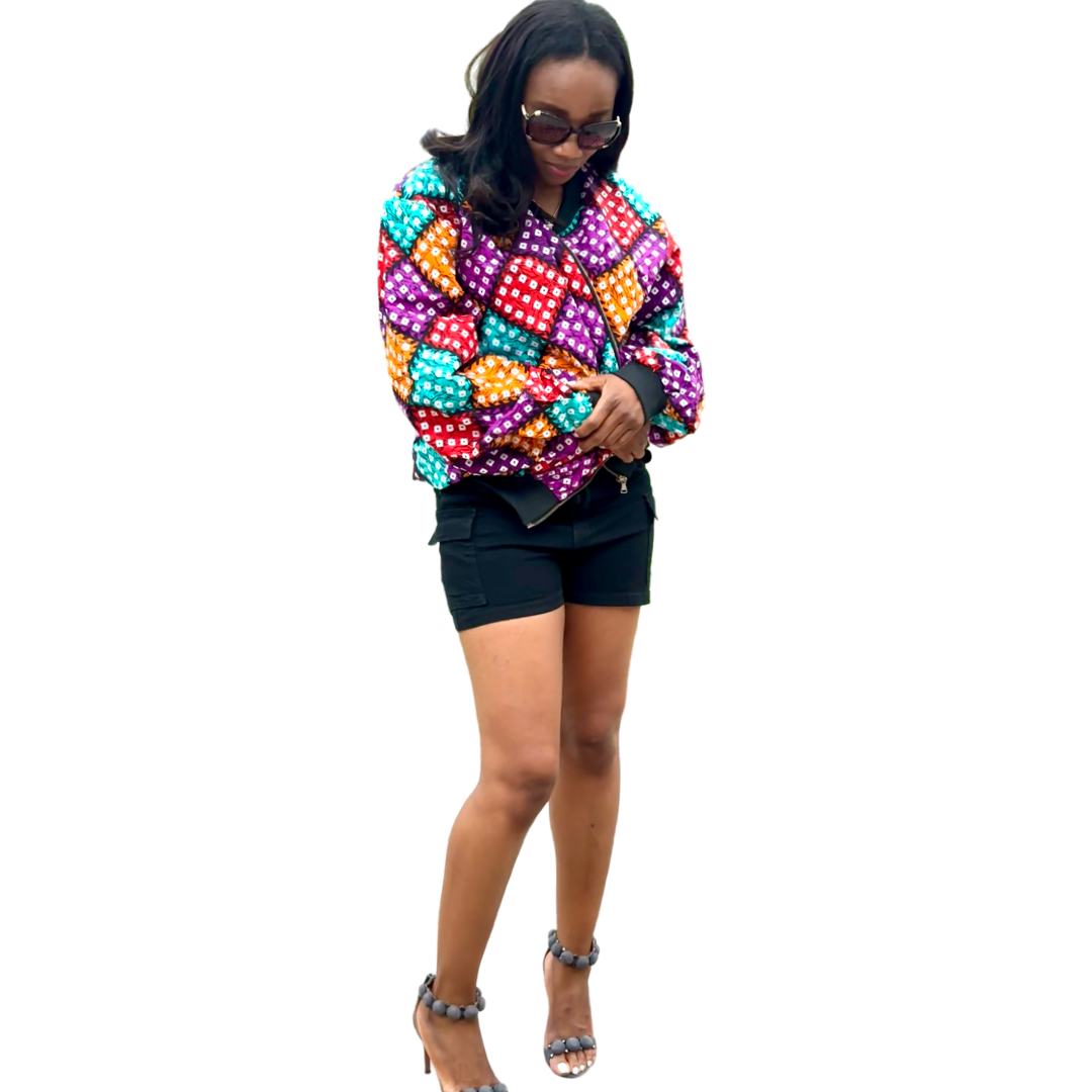 Bomber Jacket ( multi color dots))