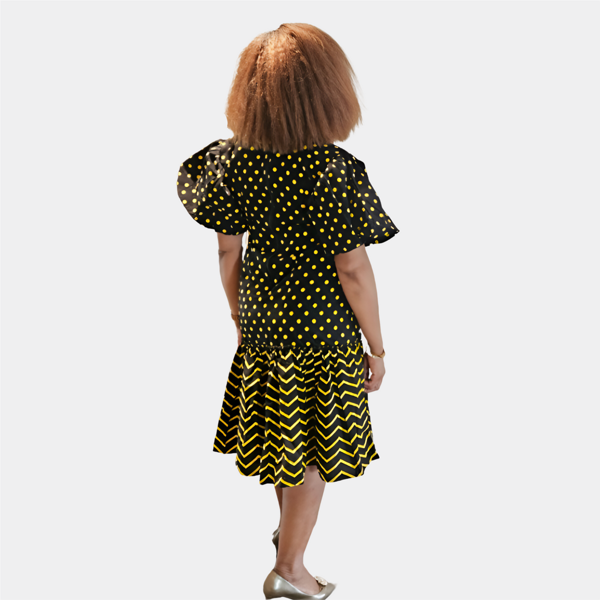 Adure  short dress( black and yellow)