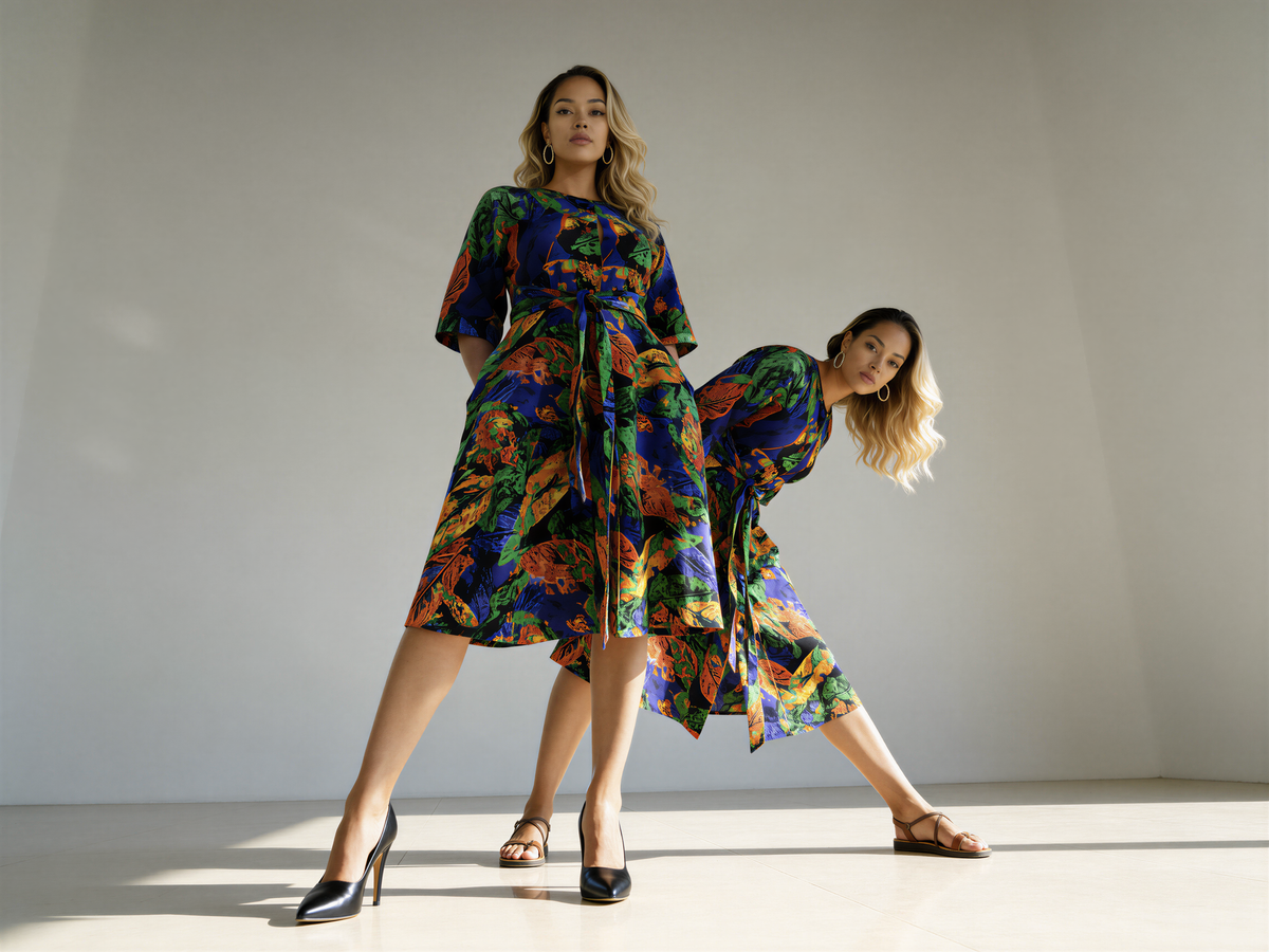Multicolor A-line dress